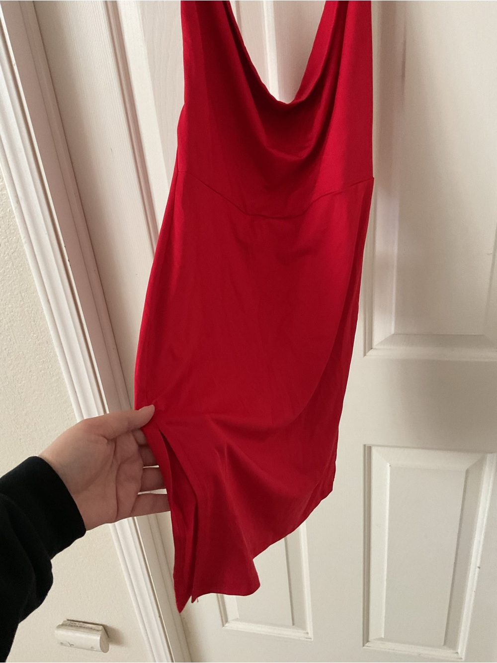 Fashion Nova Red Cowl-Halter Mini Dress - Picture 3 of 7